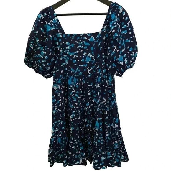 The Golden Globe Puff Sleeve Tiered Baby Doll Dress Size Small - Picture 2 of 8